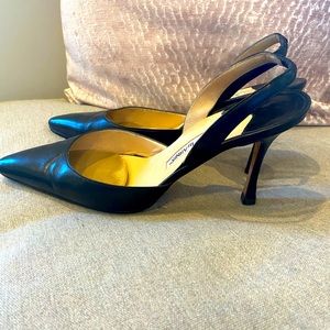 Manolo Blahnik Carolyne Black Slingback Pumps
